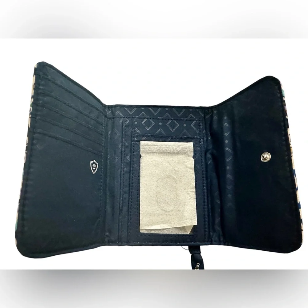 Vera Bradley RFID Euro Wallet in Lisbon Medallion Cool - Picture 2 of 4